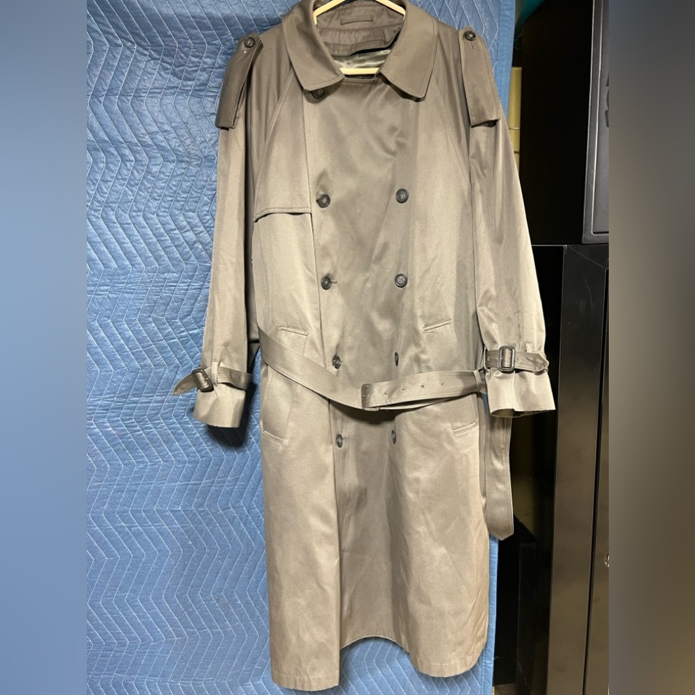 London Fog Trench Coat 42 Short Approximately 50 inches long.